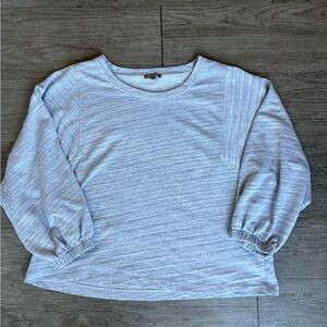 Lilla P Gray Balloon Sleeve Sweatshirt Top Peruvian Cotton XL